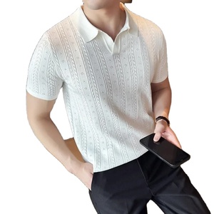 Dark Technique New Summer Transpirable Quick Polo para hombre Manga corta, Camiseta con cuello en V Sólido - Product Image 1