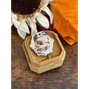 Bague ajustable artisanale en opale et argent sterling, sertie de plusieurs pierres - Product Image 5