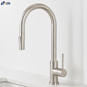 Robinet de cuisine monocommande en laiton certifié sans plomb, à poser sur plan, avec douchette extractible, finition PVD céramique - Product Image 3