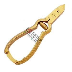 Vente en gros de pinces à cuticules en acier inoxydable de qualité supérieure, finition dorée, GETUP BROSONS IMPEX GBI-NC-1954, emballage personnalisé avec votre propre logo - Product Image 3