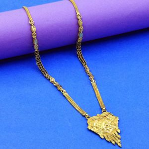 Vente en gros de micro pendentifs plaqués or 24 ct bijoux traditionnels de mariage en laiton Mangalsutra Design 18 pouces de long - Product Image 1