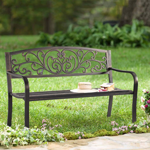 Banc de jardin en fonte de vente chaude en noir avec finition de patio antique banc d'extérieur classique pour écoles et hôtels - Product Image 1