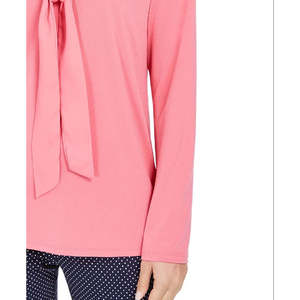 Top Casual da Donna Charter Club in Tessuto Rosa con Laccetti, Taglia Piccola, Decorazione con Bottoni e Motivo Stampato - Product Image 3