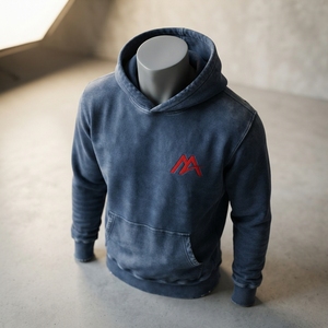 <b>Men's</b> <b>Navy</b> Blue Graphic Pullover Hoodie <b>Fleece</b> Sweatshirt Streetwear Fashion Casual Hooded Top Custom Wholesale OEM ODM Apparel - Product Image 2