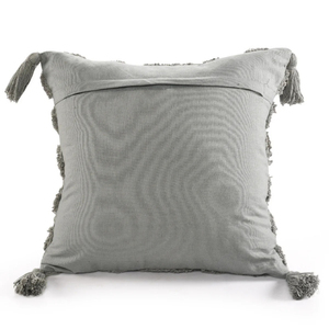 Cojín Decorativo de Alta Calidad MITTAL TEXTILE, Diseño Personalizado con Borlas Marrones, Patrón Boho de Diamantes, Tejido de Algodón/Poliéster - Product Image 4