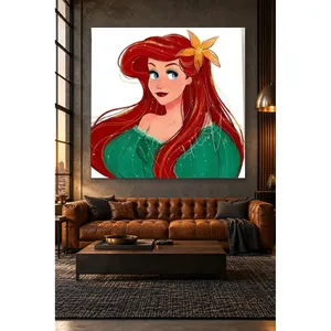 Illustration Fida Ariel avec fleur d'oranger dans les cheveux, impression sur toile - Product Image 4