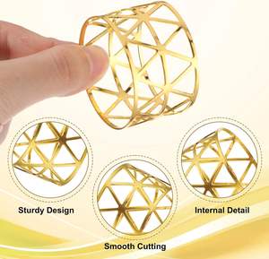 Servilleteros de Metal hechos a mano dorados antiguos, diseño único de lujo para casa de campo rústica, Vintage Decoración de mesa con temática, la mejor venta - Product Image 2