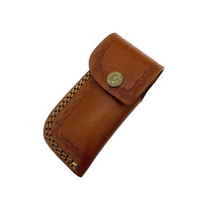 Bolsa de cuero personalizable hecha a mano para cuchillos, Funda para llevar al aire libre, soporte para cuchillos plegable, cinturón para hombres, materiales de poliéster PVC, soporte OEM - Product Image 2