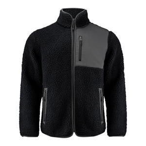 Service OEM, veste en polaire tendance de haute qualité, fabrication sur mesure, vente chaude, finition enduite, col montant, devant unisexe - Product Image 4