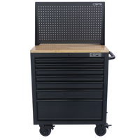 CSPS - Gabinete Rodante para Herramientas de Acero Inoxidable de 76.5 cm - 07 Cajones, Accionamiento Manual, Juego de Herramientas OEM Duradero, Color Negro, Certificado ISO9001, 2 Años de Garantía