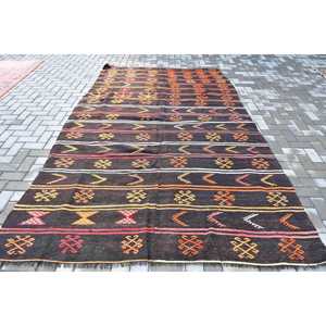 พรมวินเทจขนาด 6.46x10.9 ฟุต พรมตุรกีขนาดใหญ่พิเศษ พรมลายต้นไม้และพืชสีน้ำตาล - Product Image 1