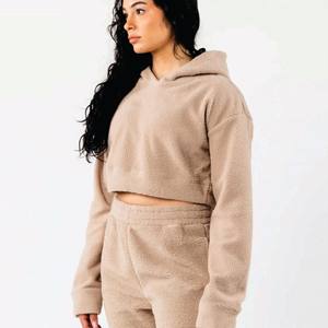 Veste polaire Sherpa pour femmes 2023 Hiver Chaud Doux Peluche Fermeture éclair Sweatshirt Femme Broderie Crop Hoodies Jacket - Product Image 3