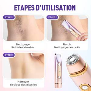 Épilateur électrique rechargeable pour femmes 2-en-1 rasoir humide/sec et tondeuse bikini, rasoir étanche pour l'épilation corporelle - Product Image 5