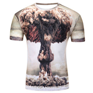 เสื้อยืดซับลิเมชั่นคุณภาพสูงสำหรับผู้ชาย แขนสั้น ระบายอากาศได้ดี แห้งเร็ว เป็นมิตรกับสิ่งแวดล้อม ผลิตจากผ้าโพลีเอสเตอร์/คอตตอนฟลีซ - Product Image 1