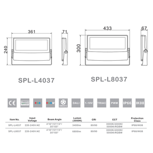 Litecent Souper Étroit 4 Degrés Faisceau RGBW 220V DMX512 Contrôle Décoration Extérieure Projecteur LED avec Design Carré IP66 - Product Image 3