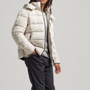 Veste coupe-vent imperméable couleur unie hiver chaud rembourré polyester coton matelassé manteau polaire matelassé hommes doudounes - Product Image 2