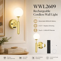 Set 2 Lampu Dinding Kaca dengan 3 Suhu Warna dan Peredupan Tanpa Tingkat untuk Kamar Tamu Hotel dan Meja Rias Kamar Mandi