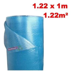 Film bulle d'emballage professionnel, MXBBP-001, 1,22 m x 1 m, épaisseur 5 mm, polyéthylène 0,1 mm, bulle 3/16 mm, bleu. - Product Image 1