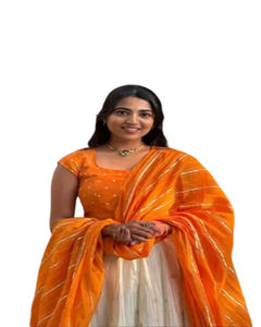 Travail de broderie en Georgette à la mode Lehenga Choli avec Dupatta pour les fêtes d'été Couleur noire - Product Image 1