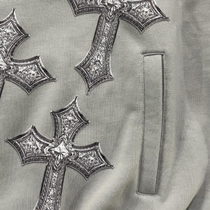 Sweat-shirts à capuche personnalisés de haute qualité en molleton 450 g/m², coupe ample, imprimés par décharge, brodés, 100 % coton, motif uni, mode hip-hop - Product Image 3