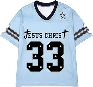 Maillot de football en mesh bleu clair, col en V, manches courtes, vêtements de sport personnalisés, vêtements d'entraînement pour équipe - Product Image 1