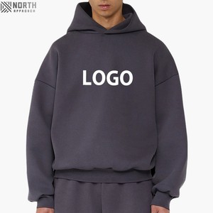 Boxy Fit 600gsm Blancs Haute Qualité 100% Coton Hoodies Logo Personnalisé Polaire Unisexe French Terry Poids Lourd 450 gsm sweat à capuche - Product Image 1