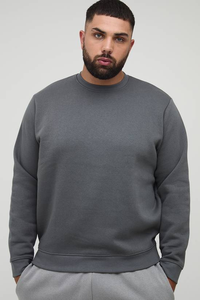 Top <b>Deal</b> 430gsm Unisex Essentials Blank Crew Neck Hoodies Wholesale Knitted Cotton Polyester Winter Plain Dyed Custom Logo - Product Image 4