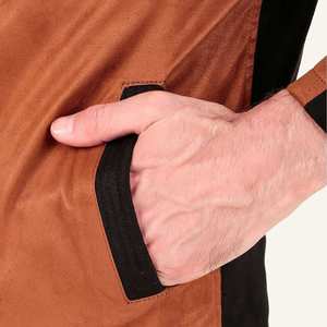 Service OEM/ODM, logo personnalisé, design frontal, veste en daim pour homme, toucher doux, hiver chaud, confortable, imperméable, coupe-vent - Product Image 2