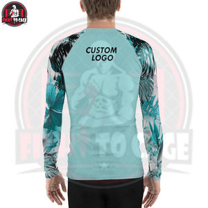 Camiseta de compresión (Rash Guard) para hombre, duradera, ligera, con logo personalizado, de secado rápido, manga larga, de poliéster/spandex/nailon, tela de 220g. - Product Image 3