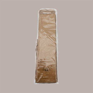 Bolsa de Compra Biodegradable de Papel Kraft con Cordón y Ventana, Color Avana, Diseño Clásico para Botellas, 10 Piezas, 9.5x8.5x37cm - Product Image 1