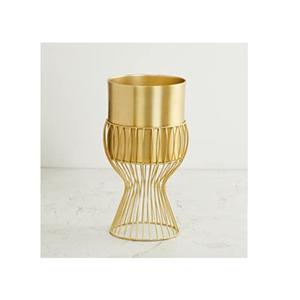 Pots de fleurs modernes en métal cuivré de style martelé avec support en fil métallique noir Lot de 2 plats à herbes - Product Image 6