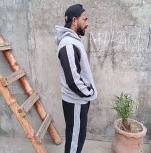 Oversized Heather <b>Grey</b> Organic 100% Cotton Hoodie Real Design Hooded <b>Sweatshirt</b> with Embossed Print Fleece Hoodies & Pullovers - Product Image 3