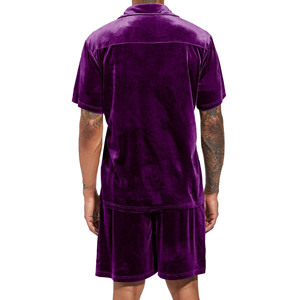 Ensemble décontracté deux pièces pour hommes, patchwork brodé à manches courtes, jogging à séchage rapide, chemises et shorts de sport, survêtements de sport - Product Image 4