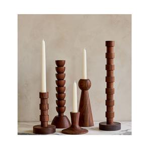 Bougeoir en bois rustique pièce décorative faite à la main pour salon chambre Table à manger bureau et patio extérieur - Product Image 3