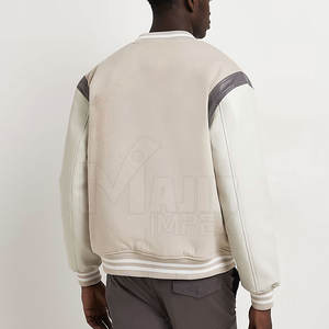 Chaqueta de Invierno para Hombre de la Mejor Calidad, Estilo Casual de Béisbol, Diseño Oversize con Letras, Cuello Alto y Mangas de Cuero - Product Image 2