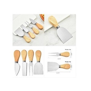 ชุดเครื่องครัวชีสสแตนเลสด้ามไม้เป็นมิตรกับสิ่งแวดล้อมโบราณเครื่องครัวไม้และสแตนเลสพร้อมเครื่องมือชีสชุบเงิน - Product Image 1