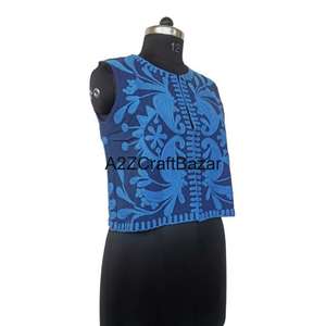 Veste courte en coton pur brodée Suzani pour femmes élégantes, manches coupées, vêtements d'hiver pour mariage, style bohème, fleurs faites à la main, matelassée - Product Image 5