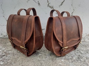 Vente chaude 2025 sac de selle de moto en cuir marron avec taille personnalisée disponible sacoches sacoches sacoches 2 sacs en cuir latéraux - Product Image 6