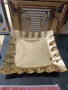 Plateau de service rectangulaire en acier inoxydable Plateau carré de cuisine et d'hôtel à usage intensif en lot de 2 & 3 & 5 en taille personnalisée - Product Image 5