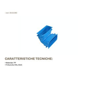 Pièces de systèmes HVAC Tecnosystemi, coude ovale vertical avec connexion pour tuyaux ondulés, modèle 30101060 - Product Image 2