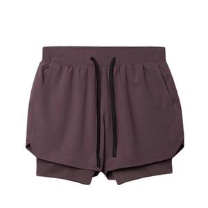 2025 personnalisé 2 couches ourlet incurvé maille court entraînement multi poches Double couche course basket-ball GYM Shorts pour hommes - Product Image 3