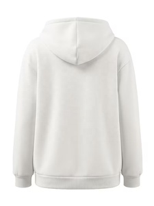 เสื้อฮู้ดดี้ผู้ชายสีขาวแบบมีซิป ทรงปกติ สีพื้น ผ้าฝรั่งเศสเทอร์รี่ 100% ผ้าฝ้าย สำหรับใส่ในฤดูใบไม้ร่วง คุณภาพสูงสั่งทำพิเศษ - Product Image 2