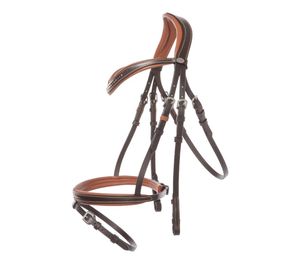 Bride a un muserolle cavesson qui est réglable des deux côtés. La sous-couche sur la couleur du casque rembourrage brun avec Tan - Product Image 2