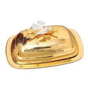 Beurrier élégant en métal argenté avec attrait idéal pour ceux qui veulent une présentation de table sophistiquée et élégante - Product Image 6