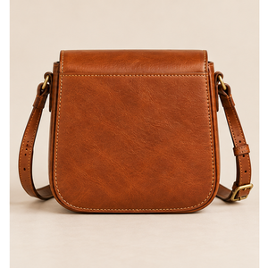 Bolso Bandolera de Cuero Vacuno de Grano Completo Vintage, Duradero, con Cremallera, Color Coñac, Forma Cuadrada Redondeada, Logotipo Personalizado, OEM, ODM, Venta al Por Mayor 2026, para Mujer - Product Image 3