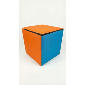 Hot Sale Modern Colorful Square Fabric <b>Pouf</b> Ottoman Foam Filled for Kids Wholesale - Product Image 2