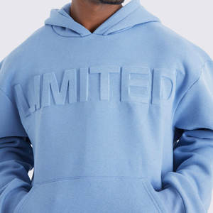 Sweat à capuche en coton mélangé avec quantité en vrac, teint uni, impression en relief à séchage rapide, fabriqué dans le meilleur matériau, sweat à capuche en relief pour hommes - Product Image 4