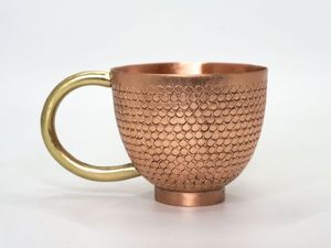 แก้วมักทำจากทองแดงทำจากค้อนแก้วสำหรับดื่มพร้อมด้ามจับทองเหลืองแก้วทองแดงคุณภาพสูงสำหรับใช้ในครัวเรือนเป็นมิตรต่อสิ่งแวดล้อม - Product Image 5