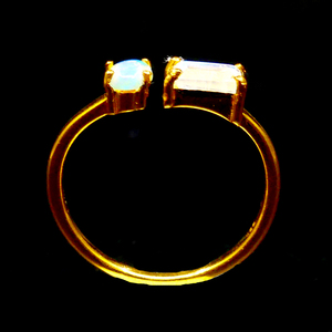 Bague de cocktail personnalisée en argent sterling 925 plaqué or à la main avec pierres précieuses semi-précieuses à la mode - Product Image 4