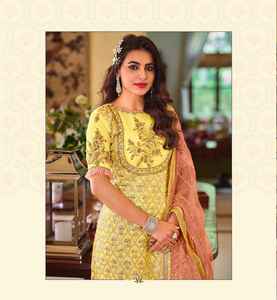 La mejor calidad Indian Heavy Georgette Kameez Dupatta Salwar Set Bordado Piedra Trabajo hecho a mano Boda y fiestas a precios al por mayor - Product Image 6